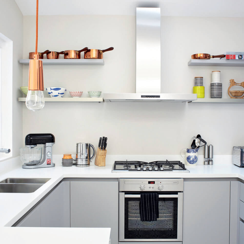 Stone Grey Handleless Kitchen with HiMacs Worktop